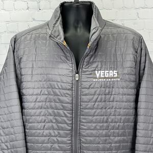 Las Vegas Golden Knights Quilted Jacket Mens XL X-Large Gray Station Casinos NHL